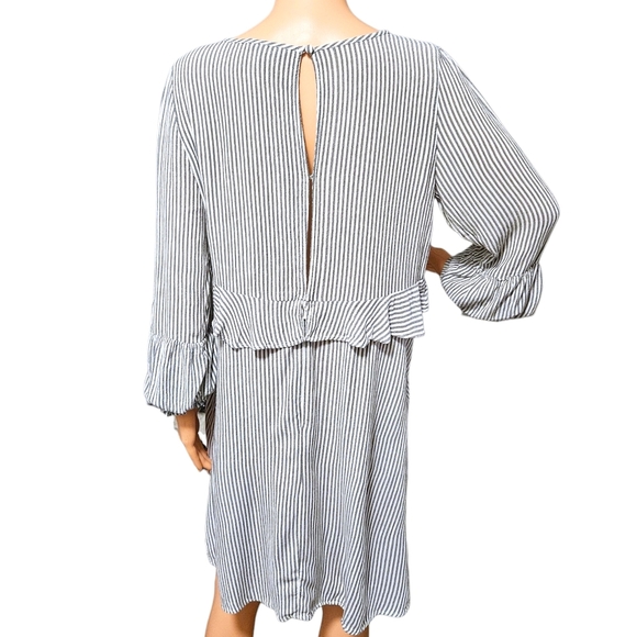 American Eagle Striped Ruffle Dress M Tie Front Cottagecore Milkmaid Coquette AE - Picture 5 of 16